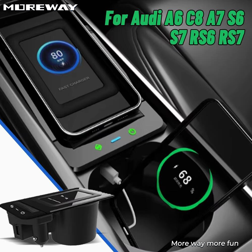 Wireless Car Charger Mount Fast Charging - Support de téléphone Moreway avec chargeur