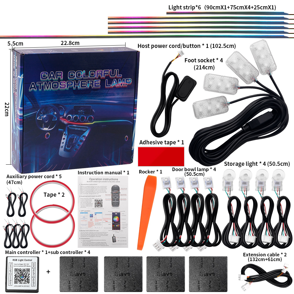Bande LED acrylique d'éclairag - Led Ambient Interior Car Lights App Control avis et prix