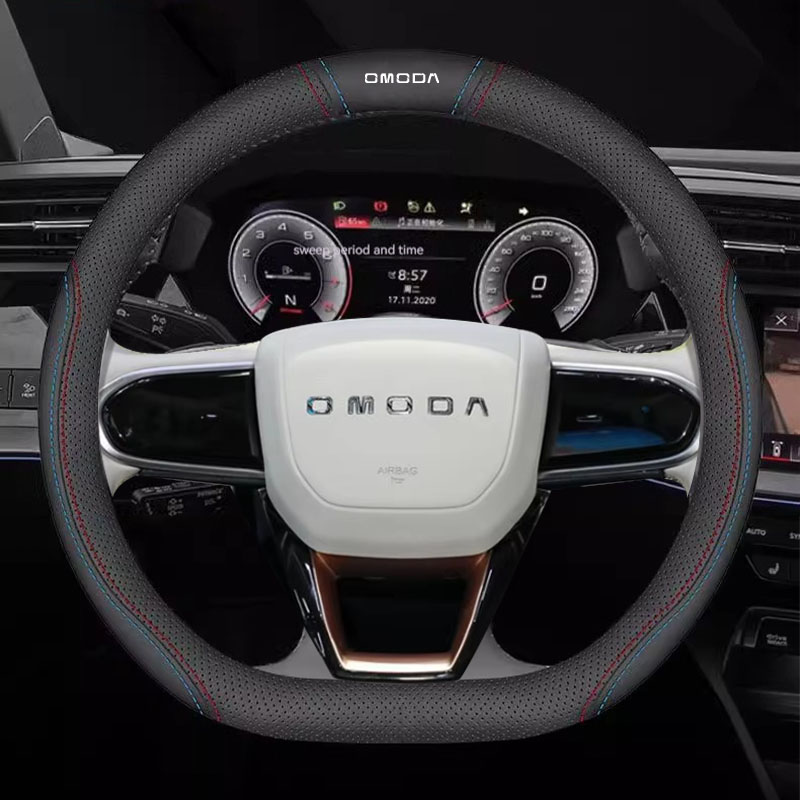 Housse de volant en cuir pour  - Car Steering Wheel Cover Anti Slip Breathable avis et prix